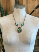 The Bristow Statement Necklace, 24-Necklaces-Calli Co., Turquoise and Silver Jewelry, Native American Handmade, Zuni Tribe, Navajo Tribe, Brock Texas