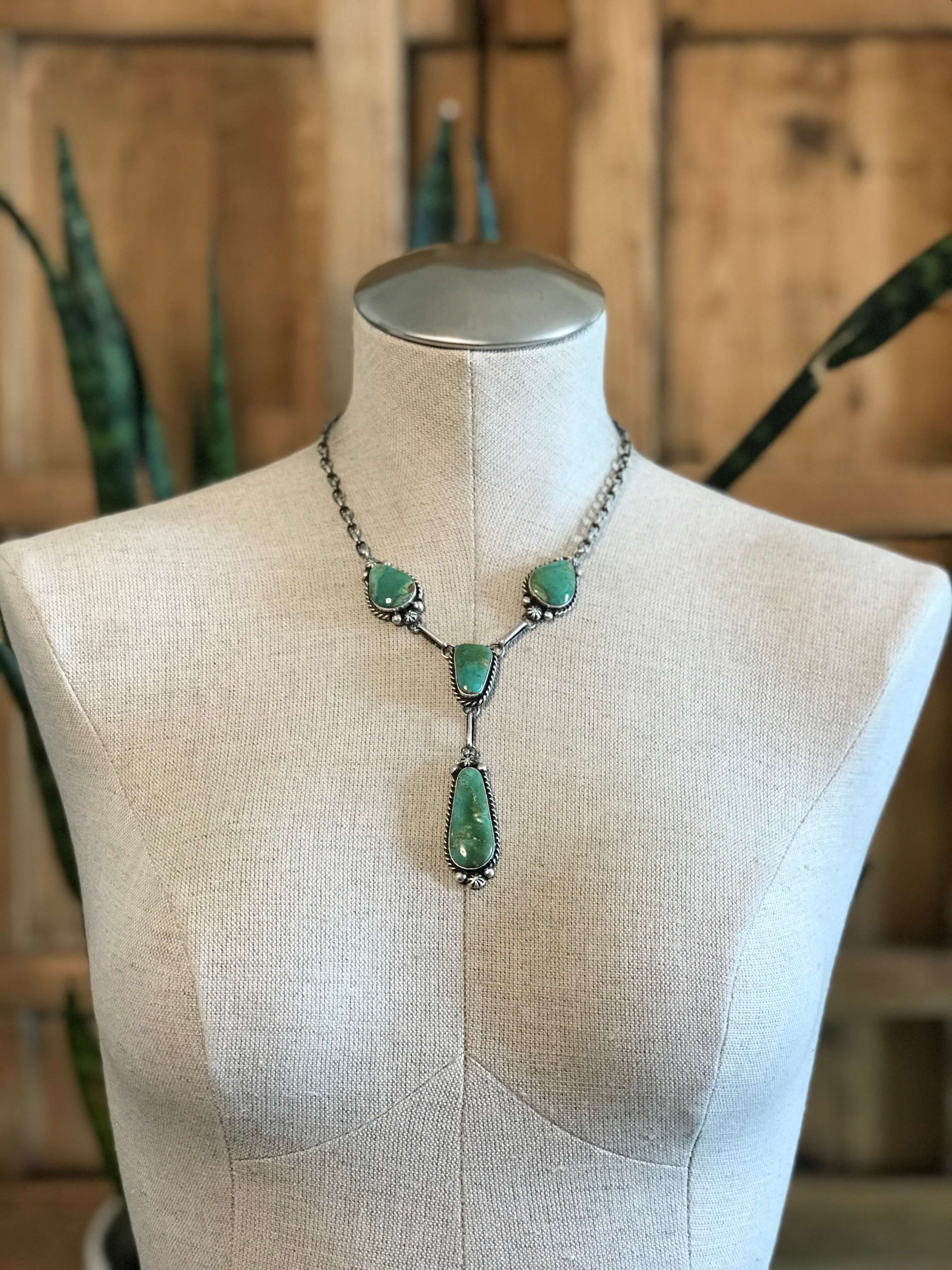 Women's Navajo Made Turquoise Lariat Necklace Set | Calli Co