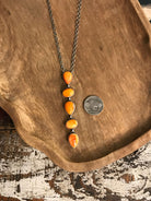 The Arroyo Lariat Necklace in Spiny Oyster, 5-Necklaces-Calli Co., Turquoise and Silver Jewelry, Native American Handmade, Zuni Tribe, Navajo Tribe, Brock Texas