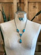 The Copeland Lariat Necklace Set, 24-Necklaces-Calli Co., Turquoise and Silver Jewelry, Native American Handmade, Zuni Tribe, Navajo Tribe, Brock Texas