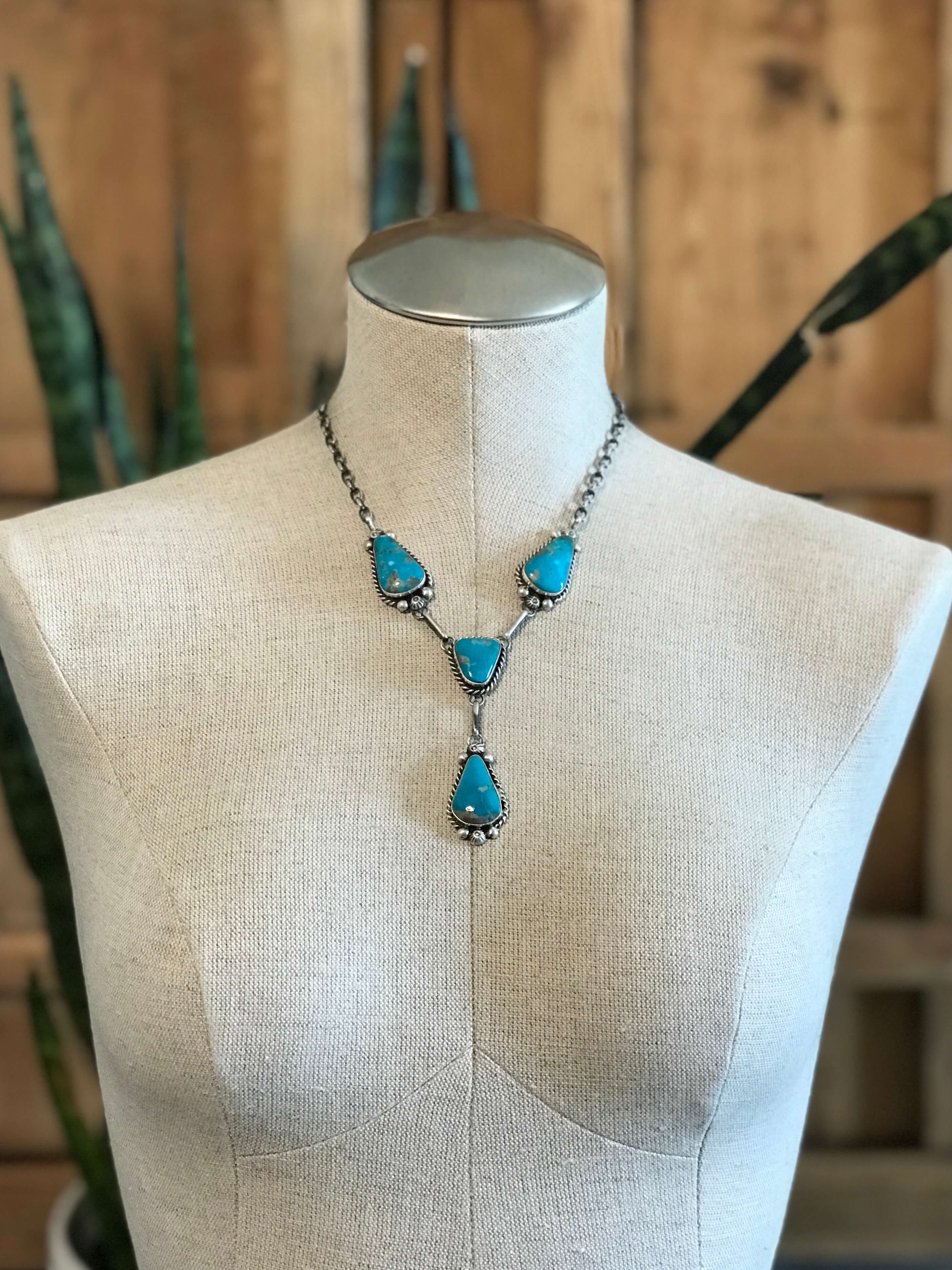 The Copeland Lariat Necklace Set, 24-Necklaces-Calli Co., Turquoise and Silver Jewelry, Native American Handmade, Zuni Tribe, Navajo Tribe, Brock Texas