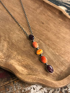 The Arroyo Lariat Necklace in Spiny Oyster, 9-Necklaces-Calli Co., Turquoise and Silver Jewelry, Native American Handmade, Zuni Tribe, Navajo Tribe, Brock Texas