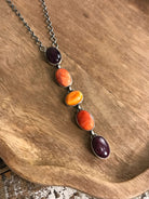 The Arroyo Lariat Necklace in Spiny Oyster, 9-Necklaces-Calli Co., Turquoise and Silver Jewelry, Native American Handmade, Zuni Tribe, Navajo Tribe, Brock Texas