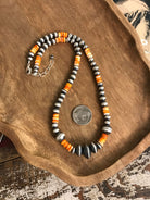 The Bastian Necklace in Orange Spiny-Necklaces-Calli Co., Turquoise and Silver Jewelry, Native American Handmade, Zuni Tribe, Navajo Tribe, Brock Texas