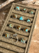 The Yellowstone Square Adjustable Rings-Rings-Calli Co., Turquoise and Silver Jewelry, Native American Handmade, Zuni Tribe, Navajo Tribe, Brock Texas