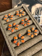 The Hoopoe Spiny Earrings-Earrings-Calli Co., Turquoise and Silver Jewelry, Native American Handmade, Zuni Tribe, Navajo Tribe, Brock Texas