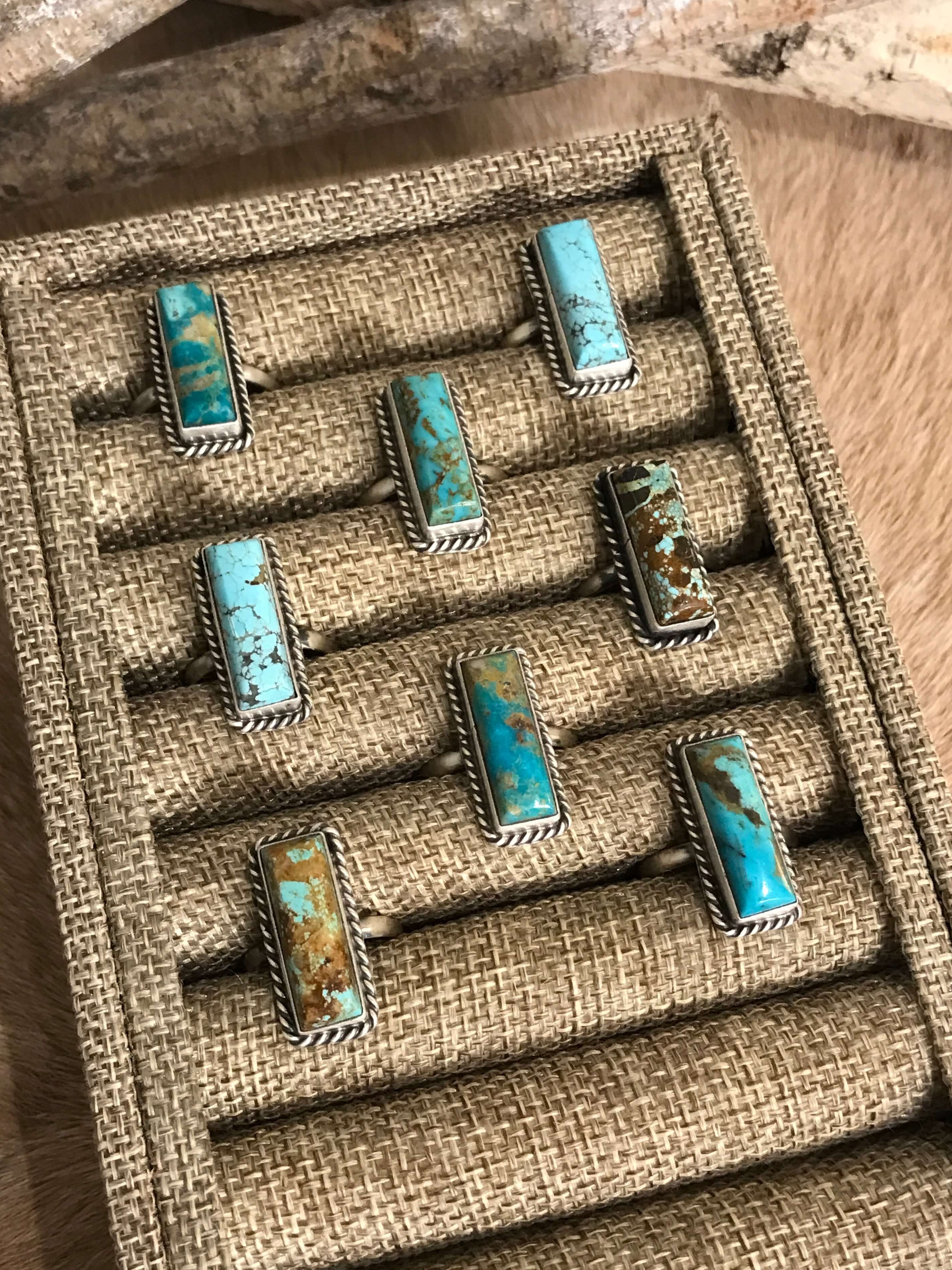 The Little Chief Turquoise Rings-Rings-Calli Co., Turquoise and Silver Jewelry, Native American Handmade, Zuni Tribe, Navajo Tribe, Brock Texas