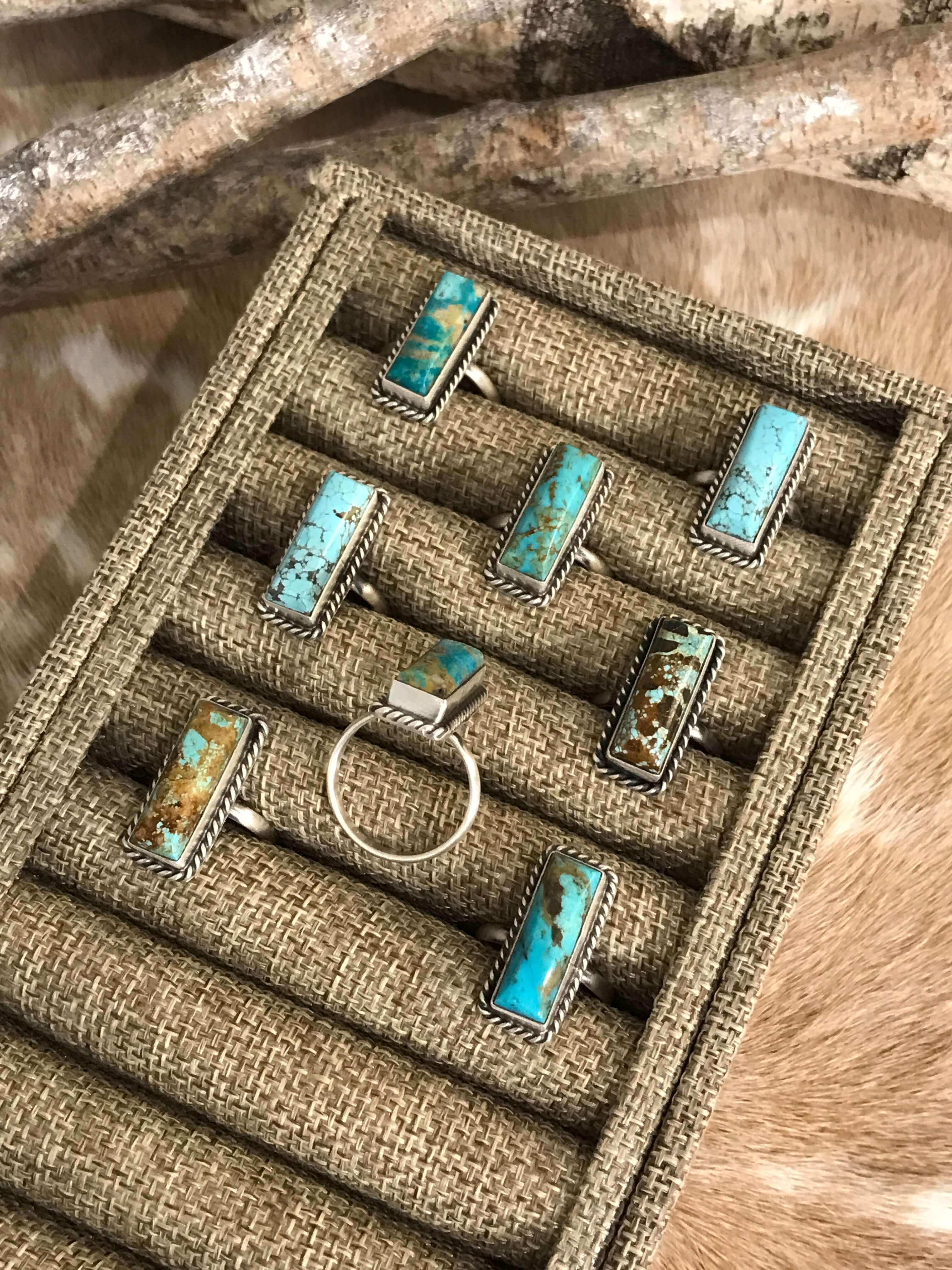 The Little Chief Turquoise Rings-Rings-Calli Co., Turquoise and Silver Jewelry, Native American Handmade, Zuni Tribe, Navajo Tribe, Brock Texas