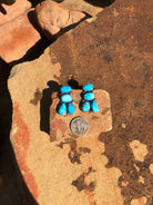 The Guffey Cluster Earrings, 3-Earrings-Calli Co., Turquoise and Silver Jewelry, Native American Handmade, Zuni Tribe, Navajo Tribe, Brock Texas