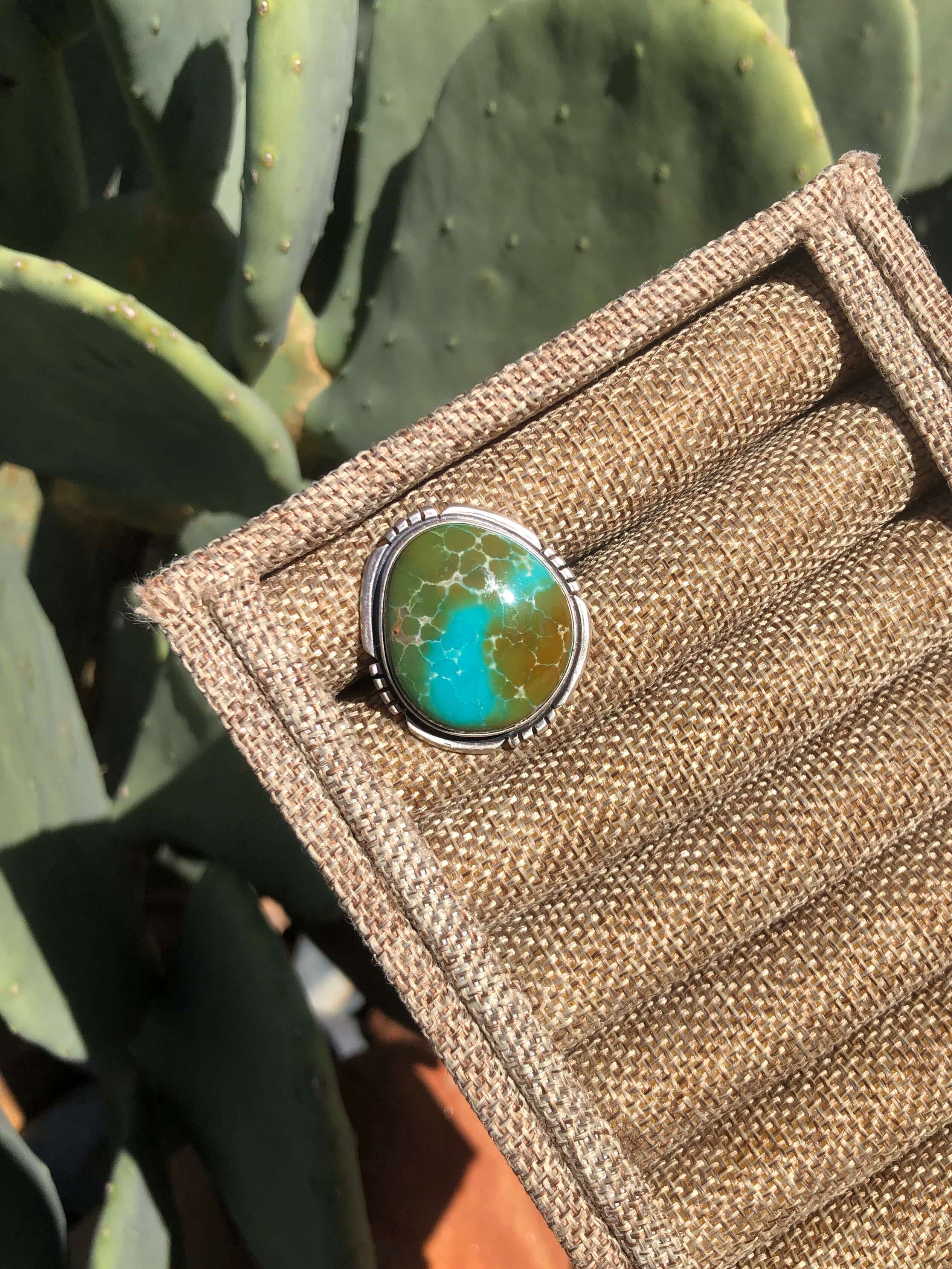 The Boyd Adjustable Turquoise Ring-Rings-Calli Co., Turquoise and Silver Jewelry, Native American Handmade, Zuni Tribe, Navajo Tribe, Brock Texas