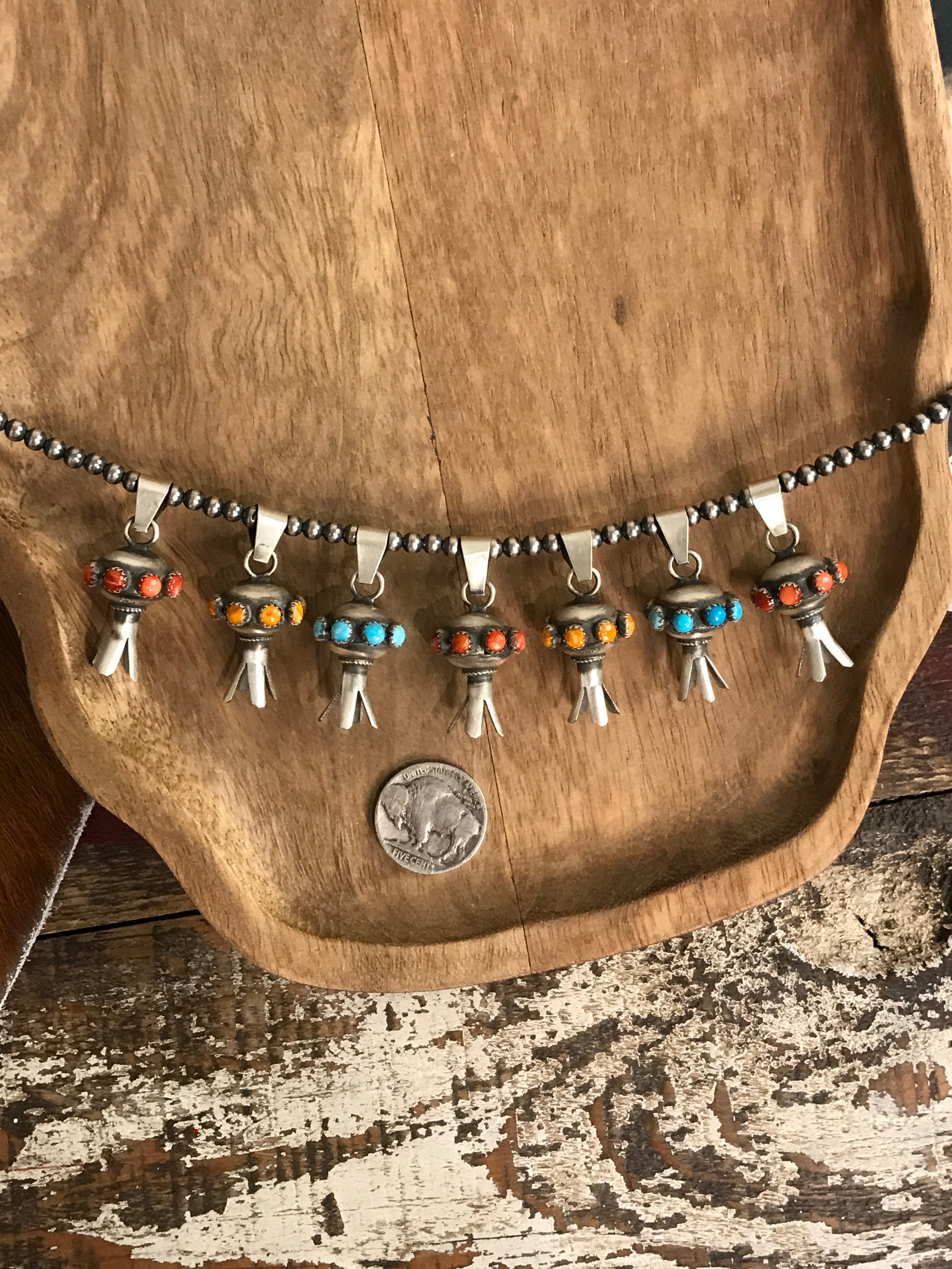 The Alistair Blossom Pendants-Pendants-Calli Co., Turquoise and Silver Jewelry, Native American Handmade, Zuni Tribe, Navajo Tribe, Brock Texas