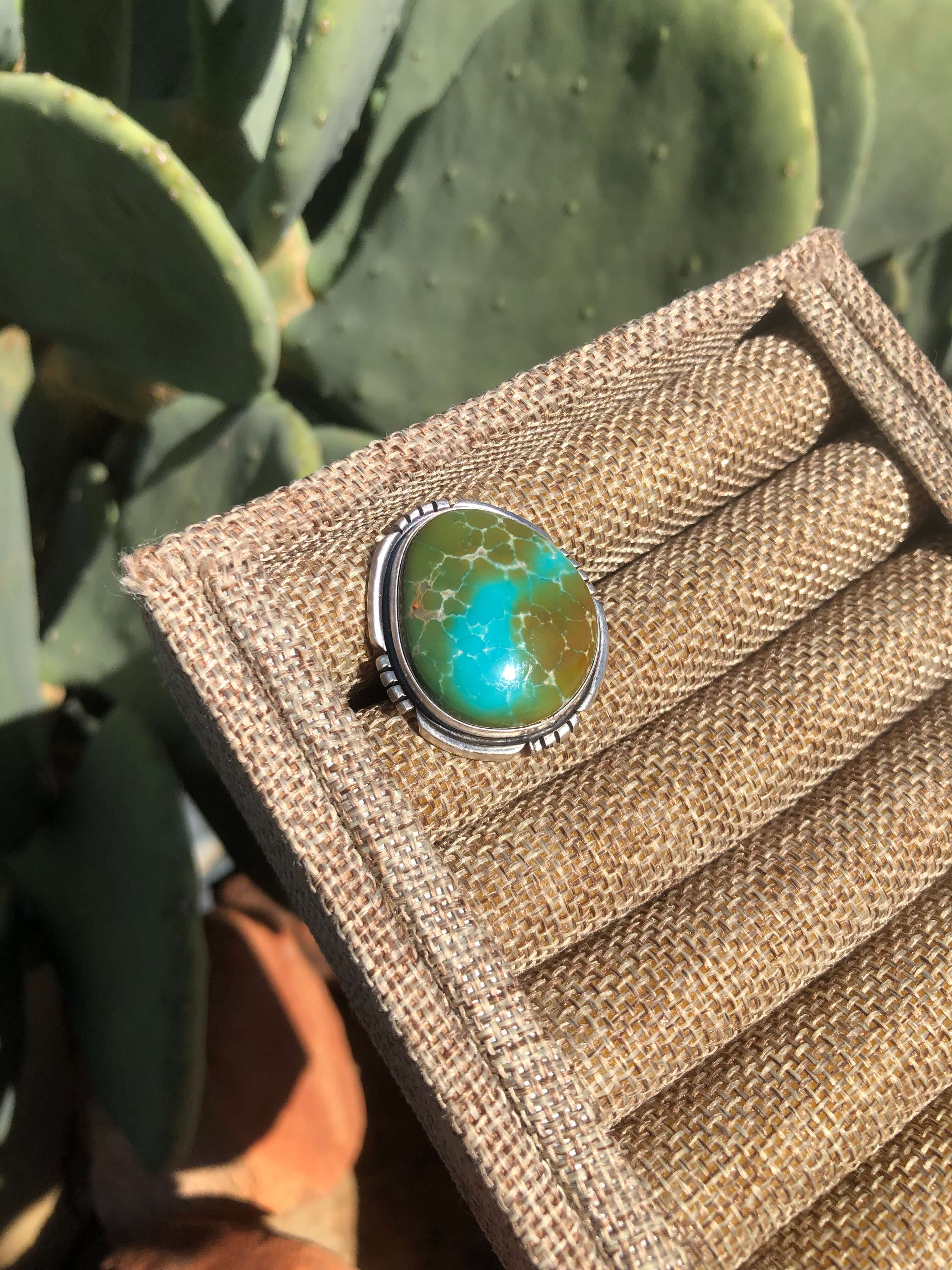 The Boyd Adjustable Turquoise Ring-Rings-Calli Co., Turquoise and Silver Jewelry, Native American Handmade, Zuni Tribe, Navajo Tribe, Brock Texas