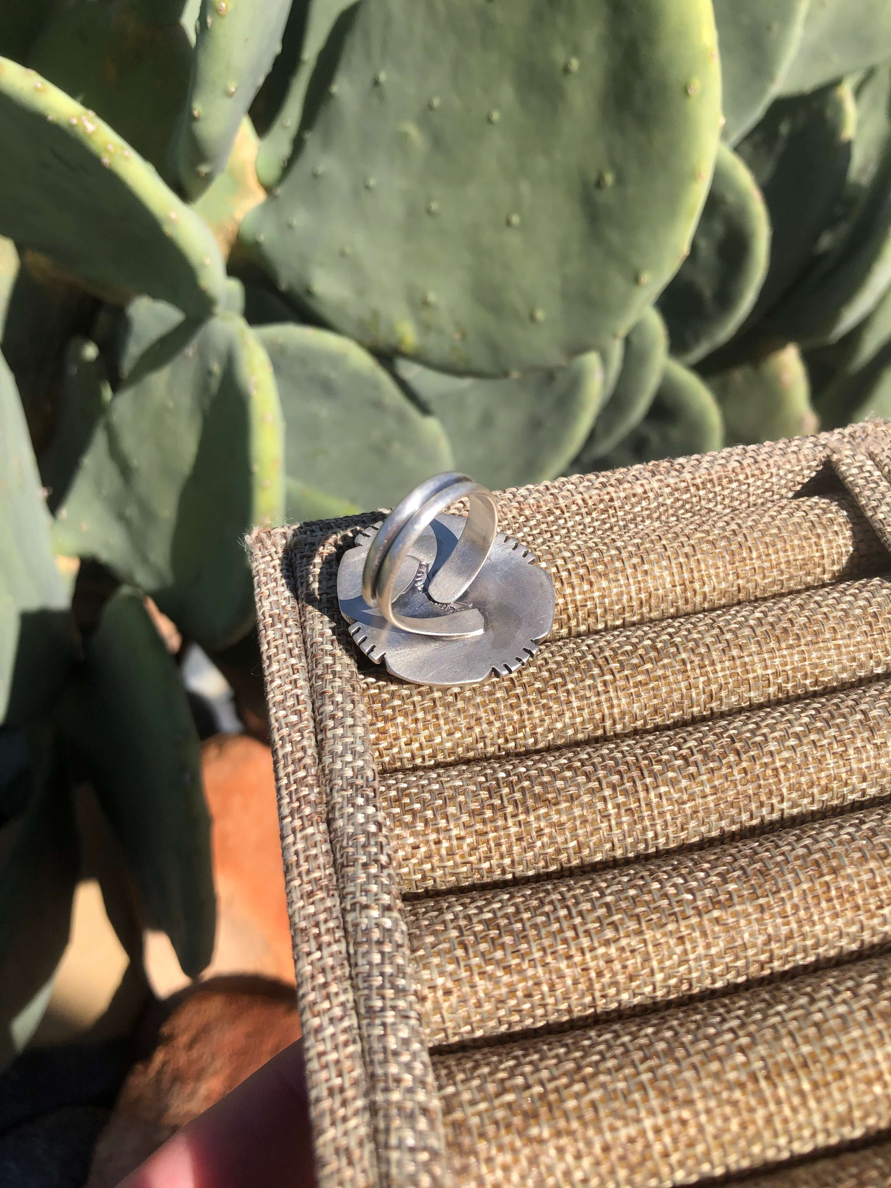 The Boyd Adjustable Turquoise Ring-Rings-Calli Co., Turquoise and Silver Jewelry, Native American Handmade, Zuni Tribe, Navajo Tribe, Brock Texas