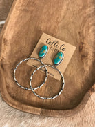 The Swain Hoop Earrings, 25-Earrings-Calli Co., Turquoise and Silver Jewelry, Native American Handmade, Zuni Tribe, Navajo Tribe, Brock Texas