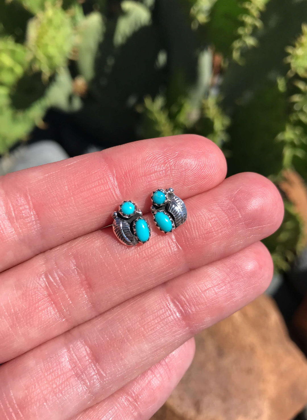 The Conasauga Earrings-Earrings-Calli Co., Turquoise and Silver Jewelry, Native American Handmade, Zuni Tribe, Navajo Tribe, Brock Texas