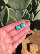 The Turquoise Studs, 14-Earrings-Calli Co., Turquoise and Silver Jewelry, Native American Handmade, Zuni Tribe, Navajo Tribe, Brock Texas