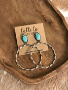 The Swain Hoop Earrings, 27-Earrings-Calli Co., Turquoise and Silver Jewelry, Native American Handmade, Zuni Tribe, Navajo Tribe, Brock Texas