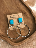 The Swain Hoop Earrings, 28-Earrings-Calli Co., Turquoise and Silver Jewelry, Native American Handmade, Zuni Tribe, Navajo Tribe, Brock Texas