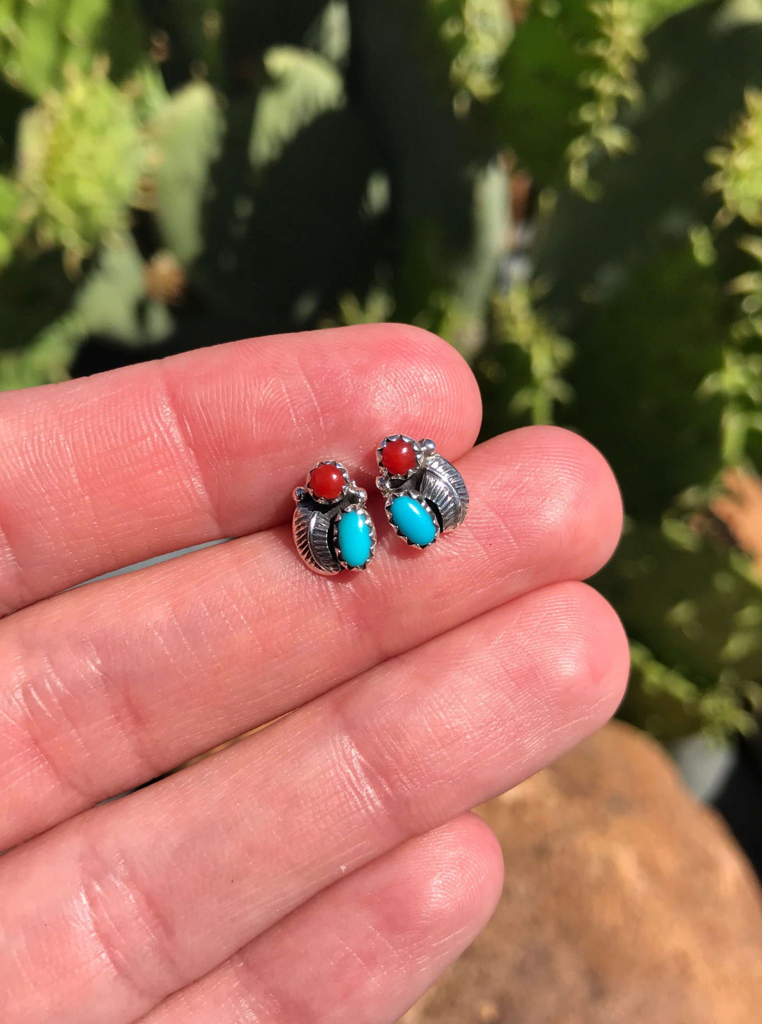 The Chatham Earrings-Earrings-Calli Co., Turquoise and Silver Jewelry, Native American Handmade, Zuni Tribe, Navajo Tribe, Brock Texas