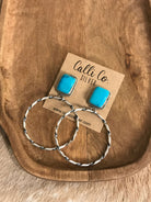 The Swain Hoop Earrings, 28-Earrings-Calli Co., Turquoise and Silver Jewelry, Native American Handmade, Zuni Tribe, Navajo Tribe, Brock Texas