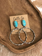 The Swain Hoop Earrings, 29-Earrings-Calli Co., Turquoise and Silver Jewelry, Native American Handmade, Zuni Tribe, Navajo Tribe, Brock Texas