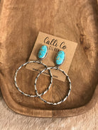 The Swain Hoop Earrings, 29-Earrings-Calli Co., Turquoise and Silver Jewelry, Native American Handmade, Zuni Tribe, Navajo Tribe, Brock Texas