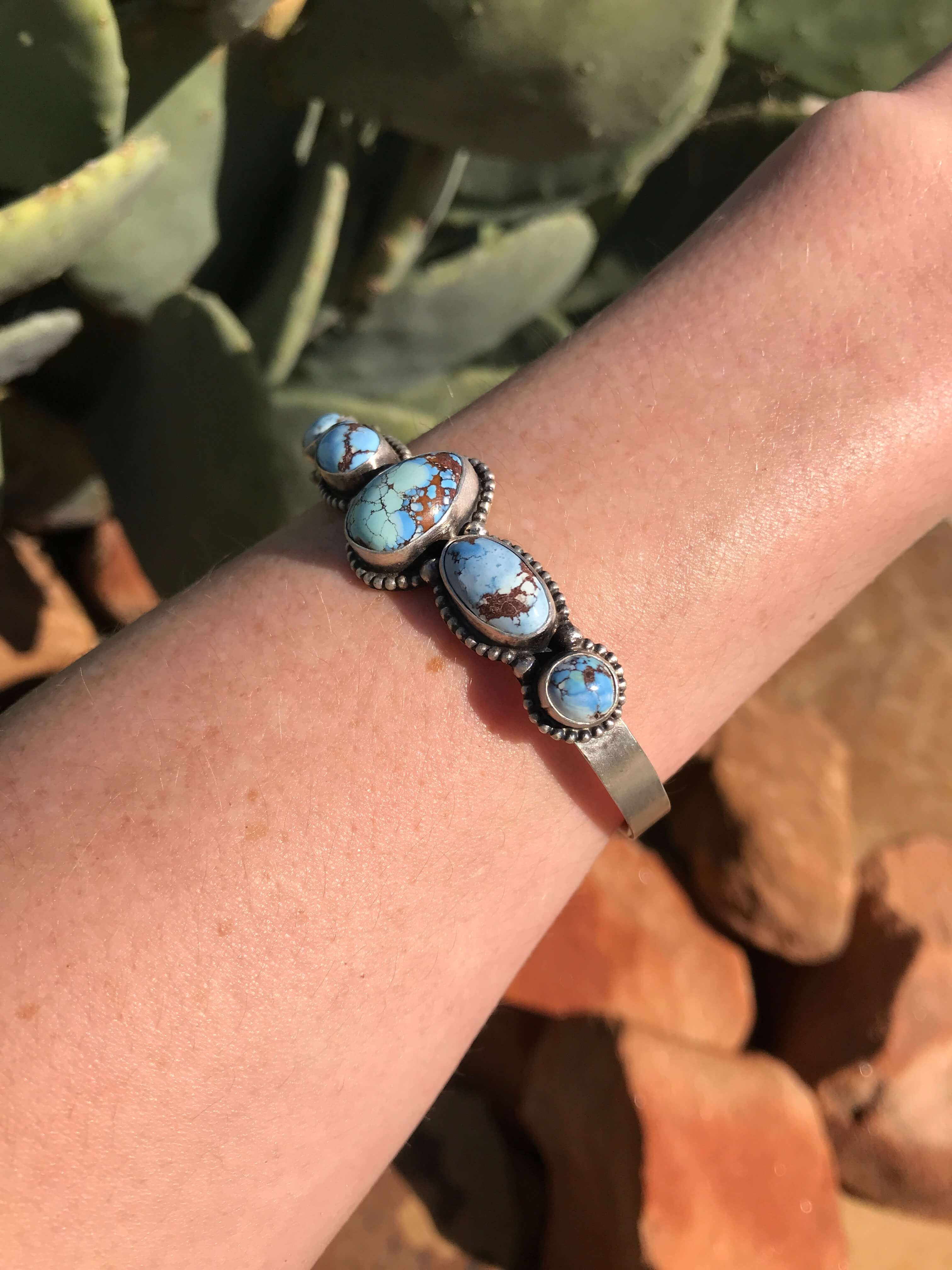 The Coalinga Cuff, 1-Bracelets & Cuffs-Calli Co., Turquoise and Silver Jewelry, Native American Handmade, Zuni Tribe, Navajo Tribe, Brock Texas