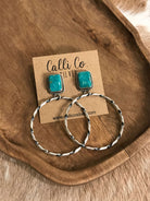 The Swain Hoop Earrings, 31-Earrings-Calli Co., Turquoise and Silver Jewelry, Native American Handmade, Zuni Tribe, Navajo Tribe, Brock Texas
