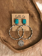 The Swain Hoop Earrings, 31-Earrings-Calli Co., Turquoise and Silver Jewelry, Native American Handmade, Zuni Tribe, Navajo Tribe, Brock Texas