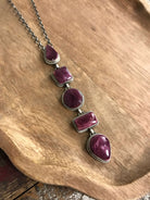 The Arroyo Lariat Necklace in Spiny Oyster, 20-Necklaces-Calli Co., Turquoise and Silver Jewelry, Native American Handmade, Zuni Tribe, Navajo Tribe, Brock Texas