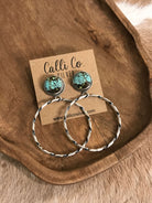 The Swain Hoop Earrings, 33-Earrings-Calli Co., Turquoise and Silver Jewelry, Native American Handmade, Zuni Tribe, Navajo Tribe, Brock Texas