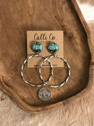 The Swain Hoop Earrings, 33-Earrings-Calli Co., Turquoise and Silver Jewelry, Native American Handmade, Zuni Tribe, Navajo Tribe, Brock Texas