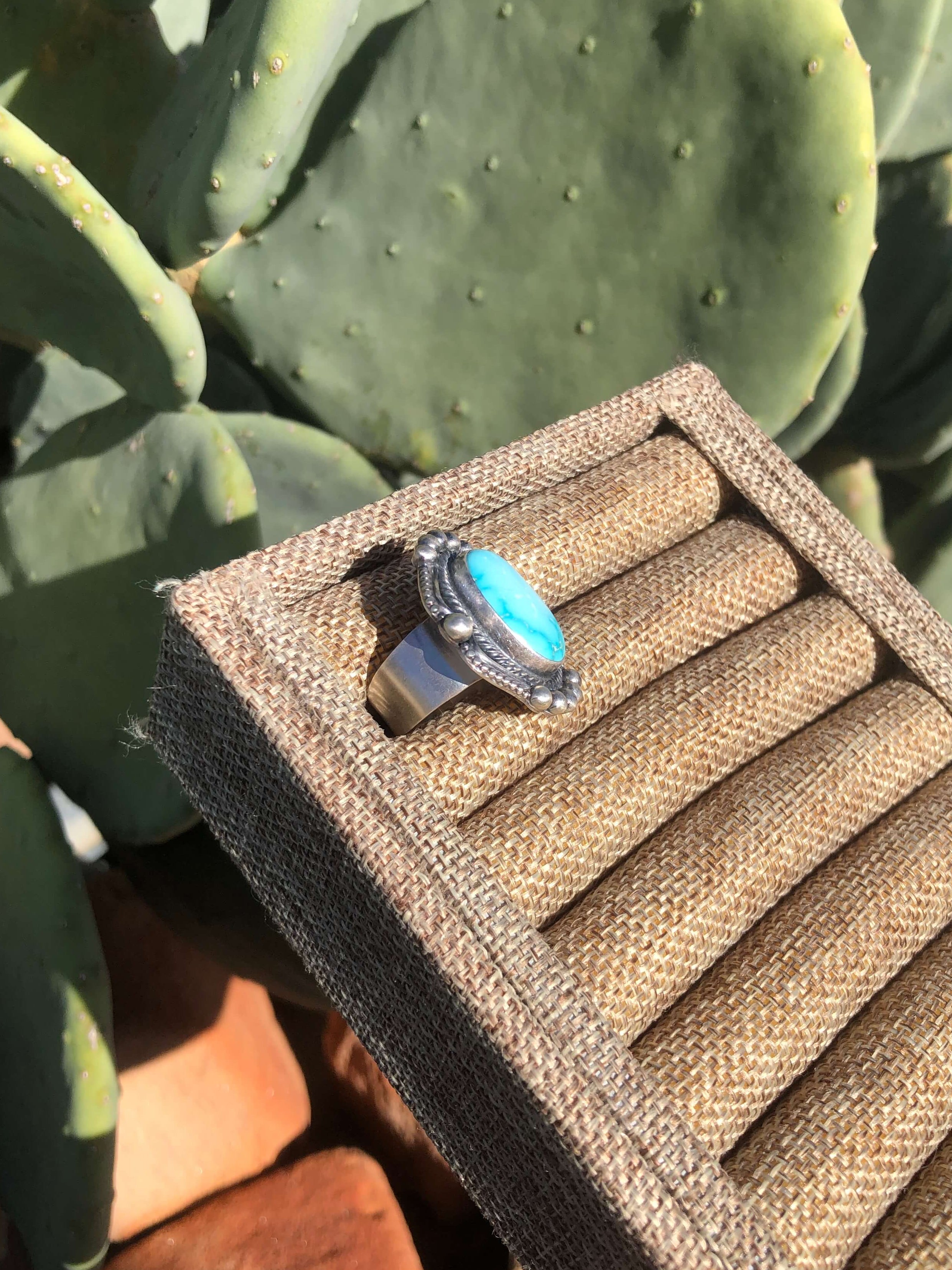 The Kingfisher Ring, Sz 9-Rings-Calli Co., Turquoise and Silver Jewelry, Native American Handmade, Zuni Tribe, Navajo Tribe, Brock Texas