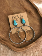The Swain Hoop Earrings, 35-Earrings-Calli Co., Turquoise and Silver Jewelry, Native American Handmade, Zuni Tribe, Navajo Tribe, Brock Texas