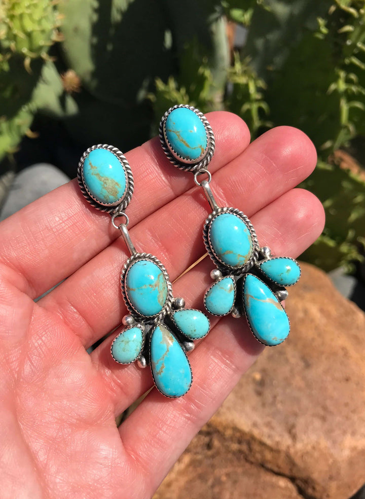 The Texline Earrings, 9-Earrings-Calli Co., Turquoise and Silver Jewelry, Native American Handmade, Zuni Tribe, Navajo Tribe, Brock Texas