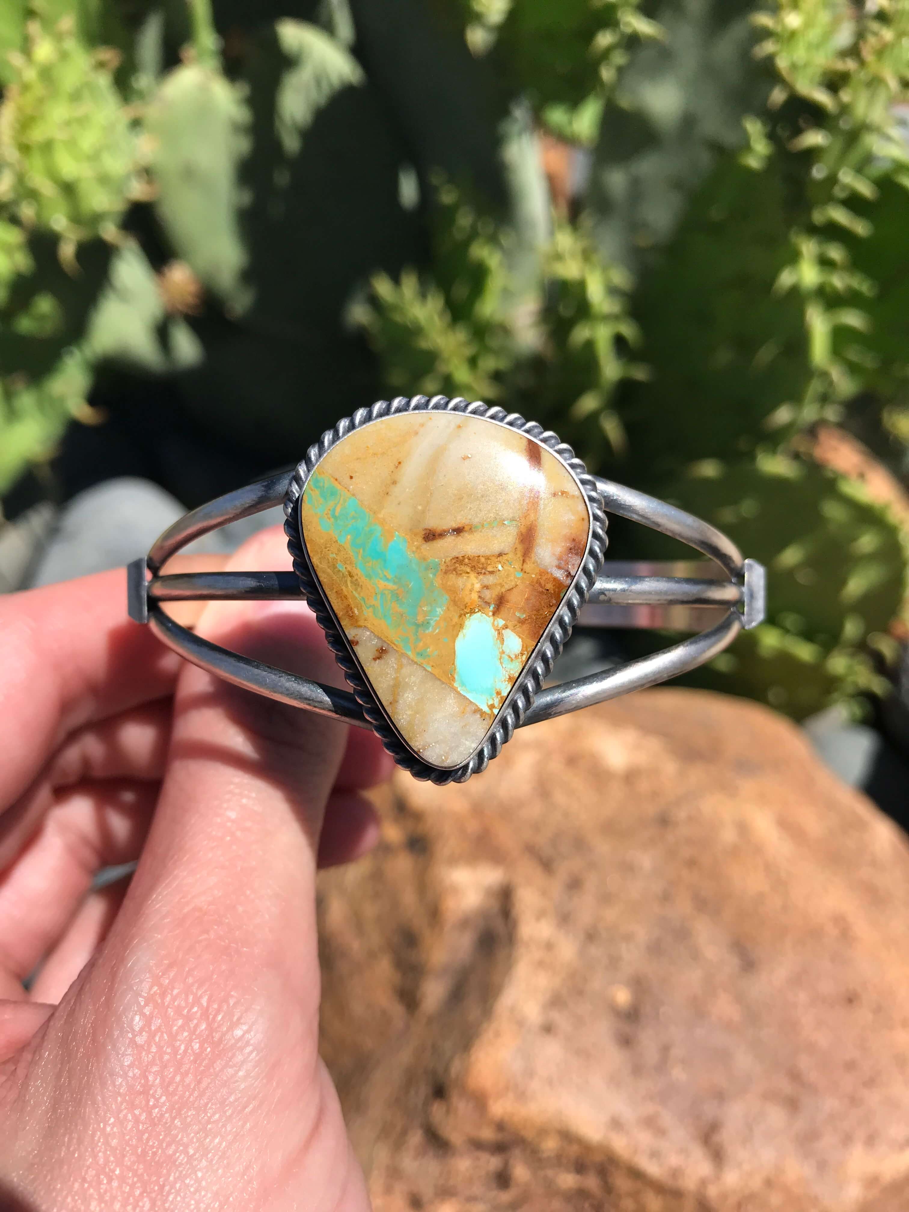 The Winterhaven Cuff-Bracelets & Cuffs-Calli Co., Turquoise and Silver Jewelry, Native American Handmade, Zuni Tribe, Navajo Tribe, Brock Texas