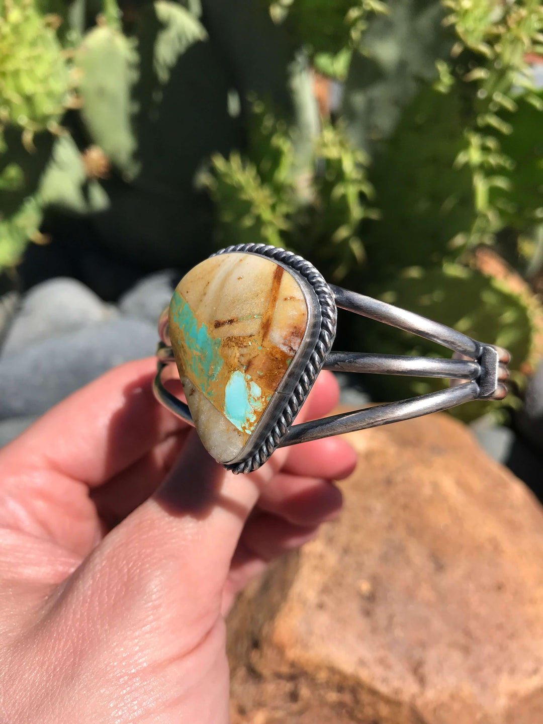 The Winterhaven Cuff-Bracelets & Cuffs-Calli Co., Turquoise and Silver Jewelry, Native American Handmade, Zuni Tribe, Navajo Tribe, Brock Texas