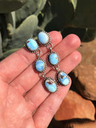 The 3 Stone Drop Earrings in Golden Hillsxxx-Earrings-Calli Co., Turquoise and Silver Jewelry, Native American Handmade, Zuni Tribe, Navajo Tribe, Brock Texas