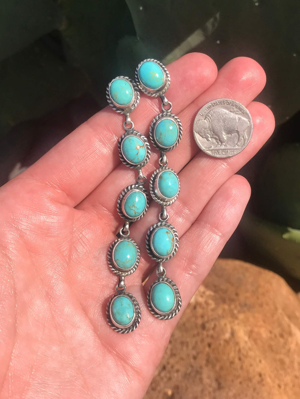 The Monahans Earrings, 4-Earrings-Calli Co., Turquoise and Silver Jewelry, Native American Handmade, Zuni Tribe, Navajo Tribe, Brock Texas