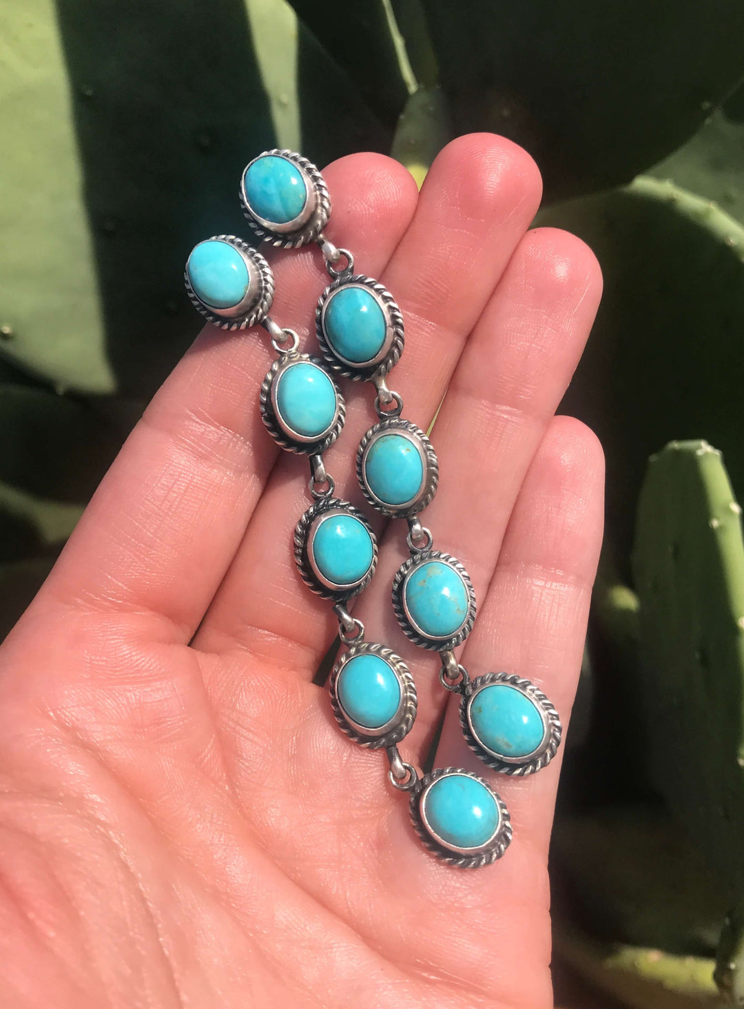 The Monahans Earrings, 5-Earrings-Calli Co., Turquoise and Silver Jewelry, Native American Handmade, Zuni Tribe, Navajo Tribe, Brock Texas