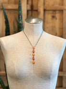 The Arroyo Lariat Necklace in Spiny Oyster, 11-Necklaces-Calli Co., Turquoise and Silver Jewelry, Native American Handmade, Zuni Tribe, Navajo Tribe, Brock Texas