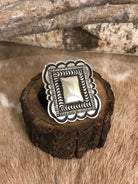 The El Rito Adjustable Concho Ring, 2-Rings-Calli Co., Turquoise and Silver Jewelry, Native American Handmade, Zuni Tribe, Navajo Tribe, Brock Texas