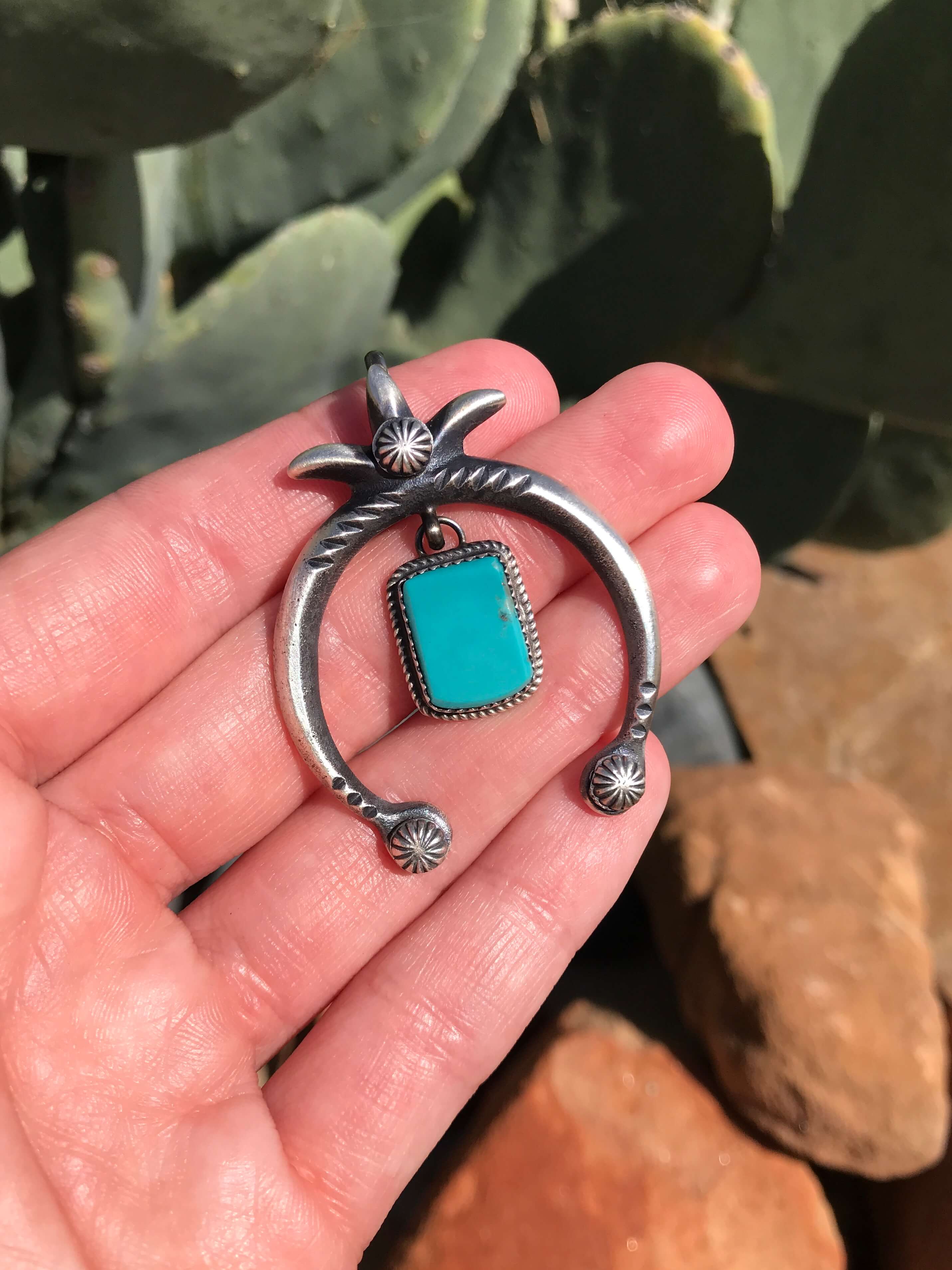 The Naja Pendant, 54-Pendants-Calli Co., Turquoise and Silver Jewelry, Native American Handmade, Zuni Tribe, Navajo Tribe, Brock Texas