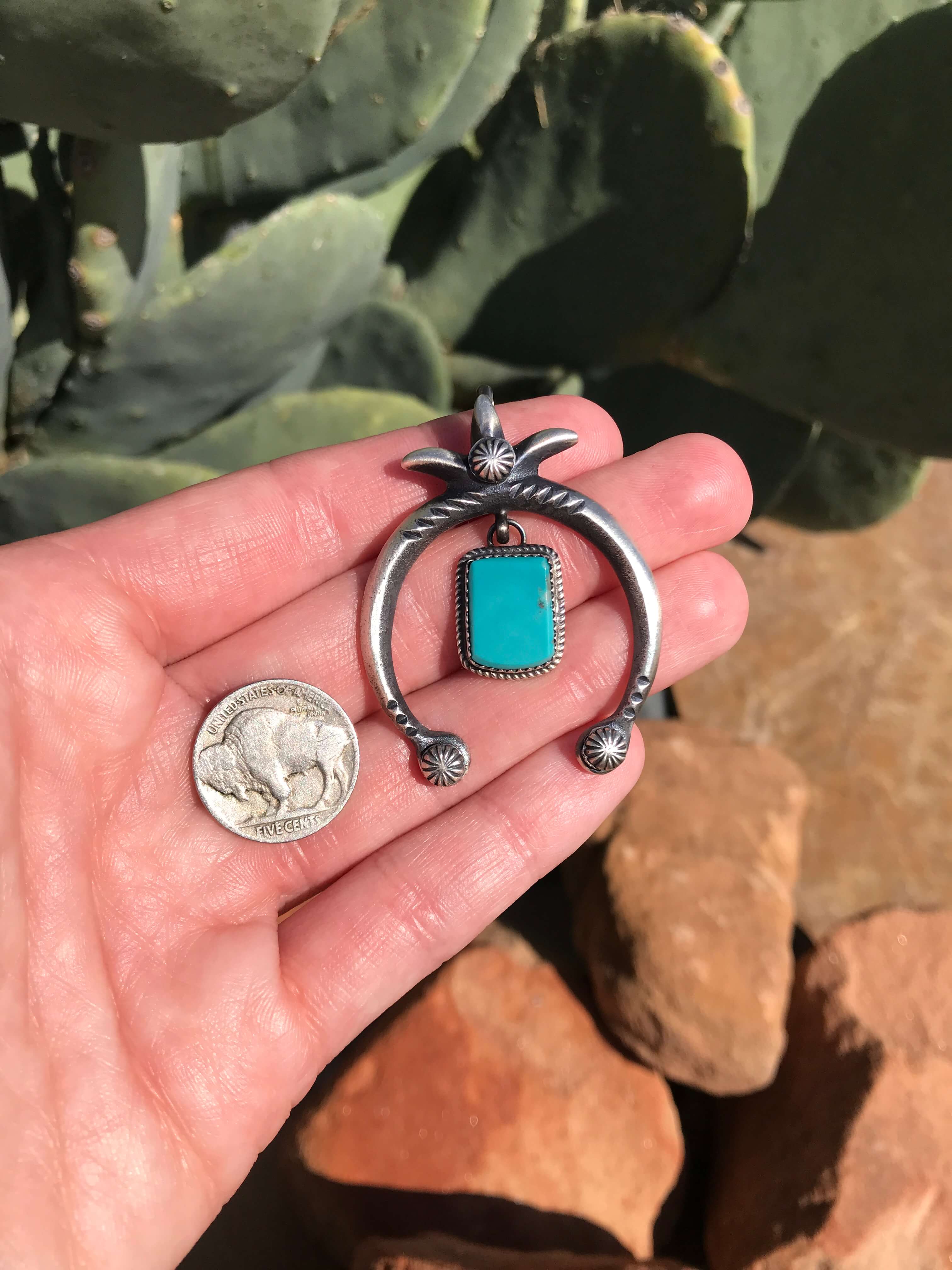 The Naja Pendant, 54-Pendants-Calli Co., Turquoise and Silver Jewelry, Native American Handmade, Zuni Tribe, Navajo Tribe, Brock Texas