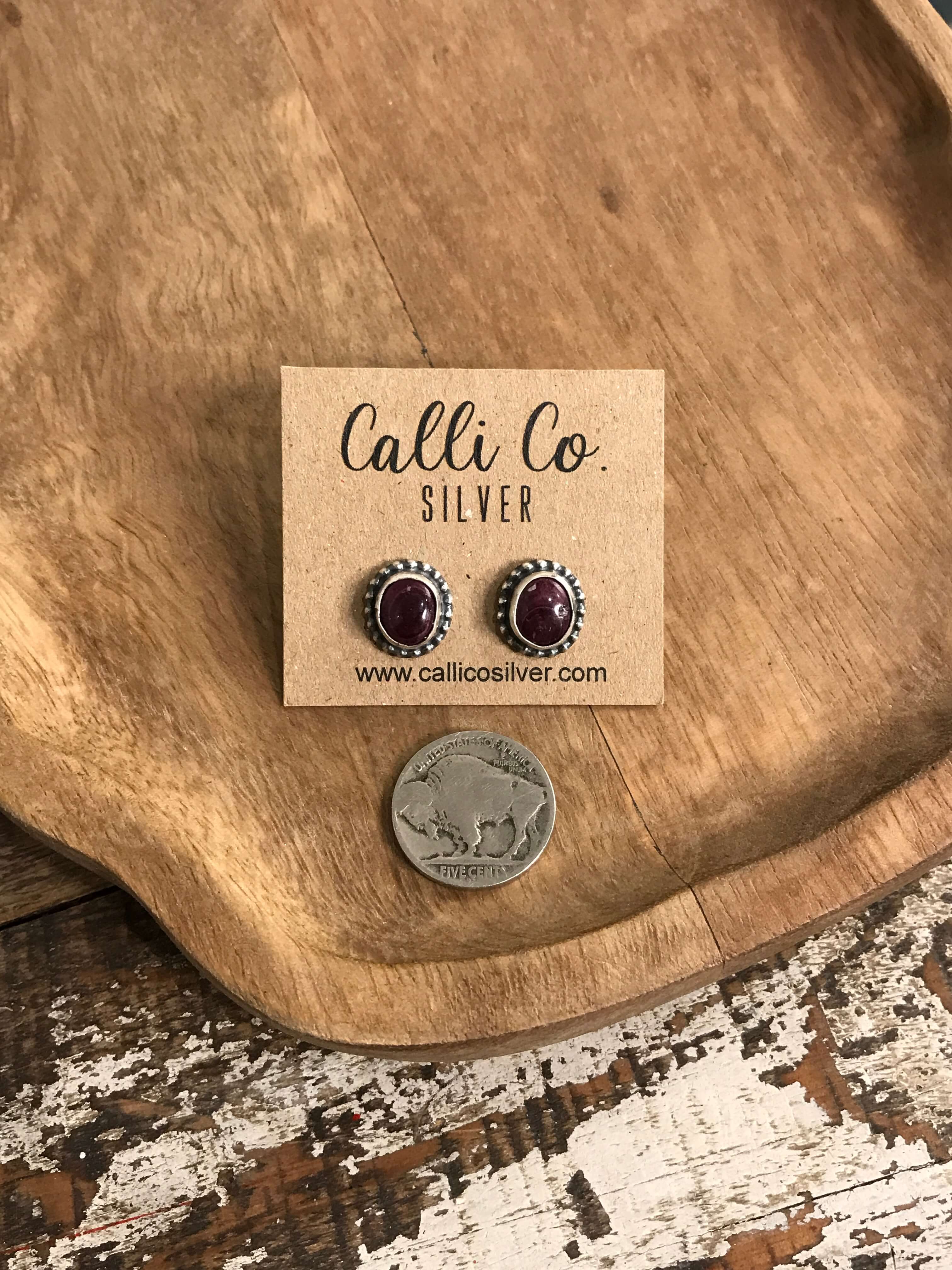 The Spiny Studs, 8-Earrings-Calli Co., Turquoise and Silver Jewelry, Native American Handmade, Zuni Tribe, Navajo Tribe, Brock Texas