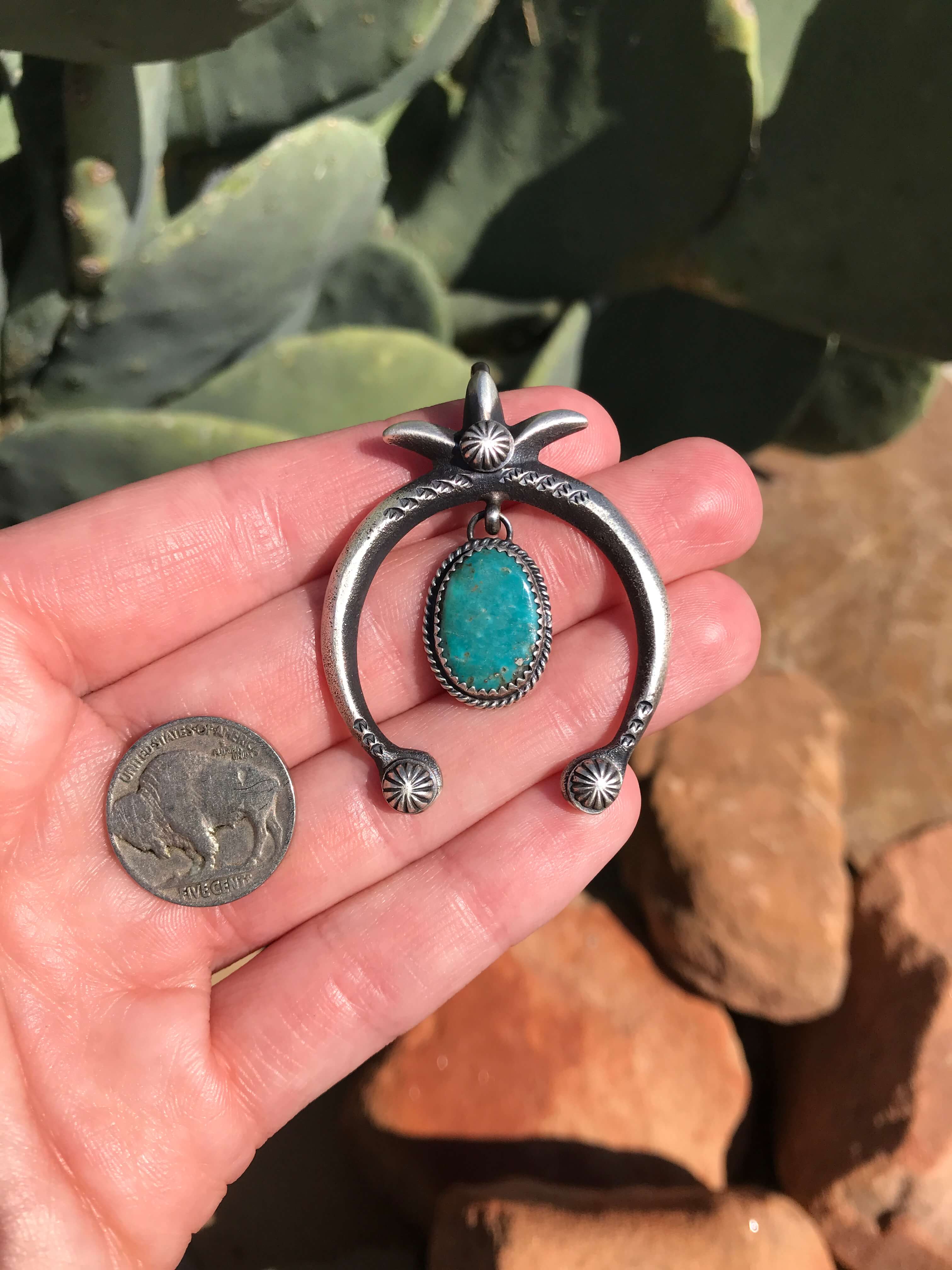 The Naja Pendant, 55-Pendants-Calli Co., Turquoise and Silver Jewelry, Native American Handmade, Zuni Tribe, Navajo Tribe, Brock Texas