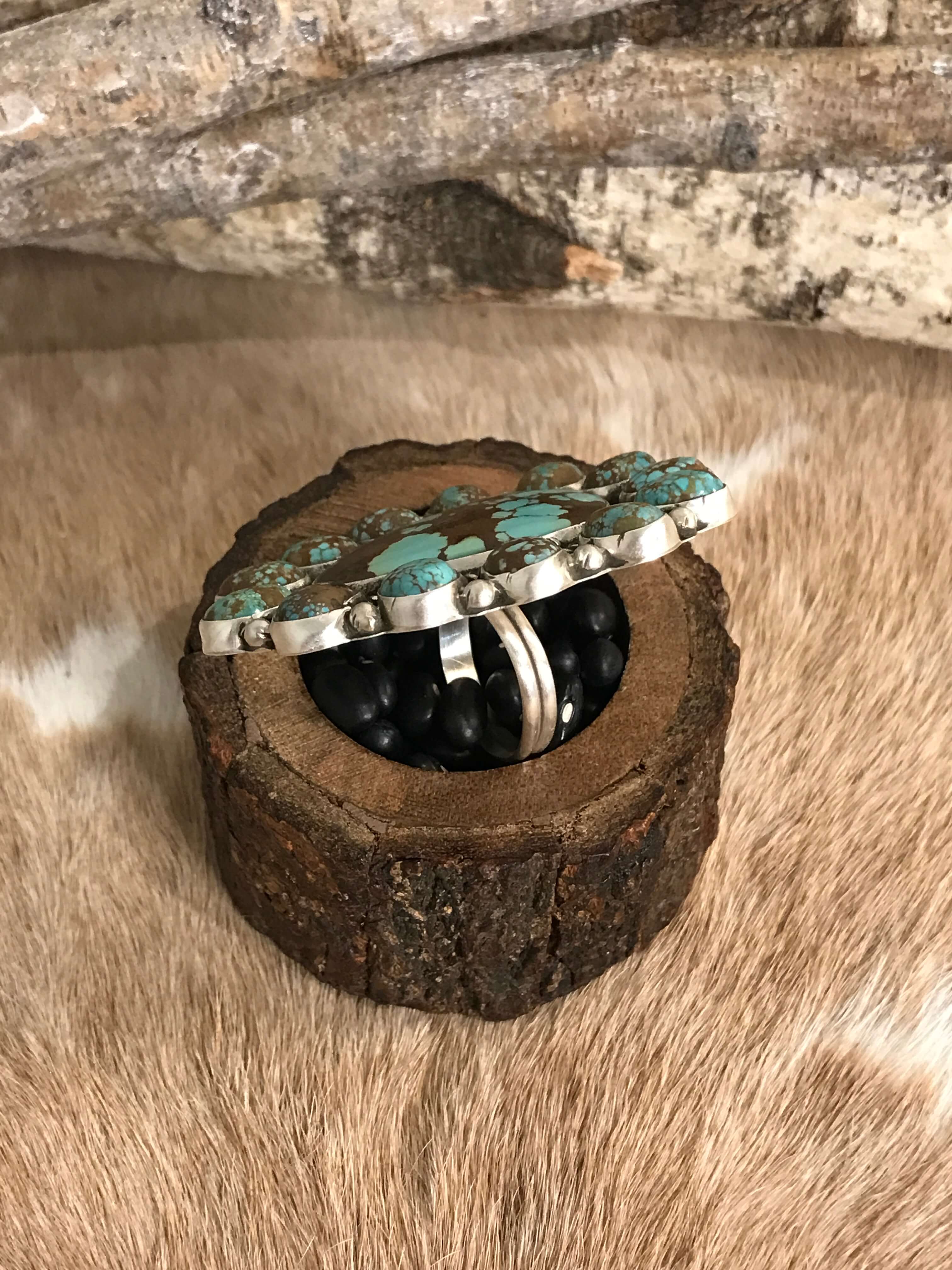 The Wildland Adjustable Ring, 1-Rings-Calli Co., Turquoise and Silver Jewelry, Native American Handmade, Zuni Tribe, Navajo Tribe, Brock Texas
