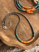 The Albany Necklace-Necklaces-Calli Co., Turquoise and Silver Jewelry, Native American Handmade, Zuni Tribe, Navajo Tribe, Brock Texas