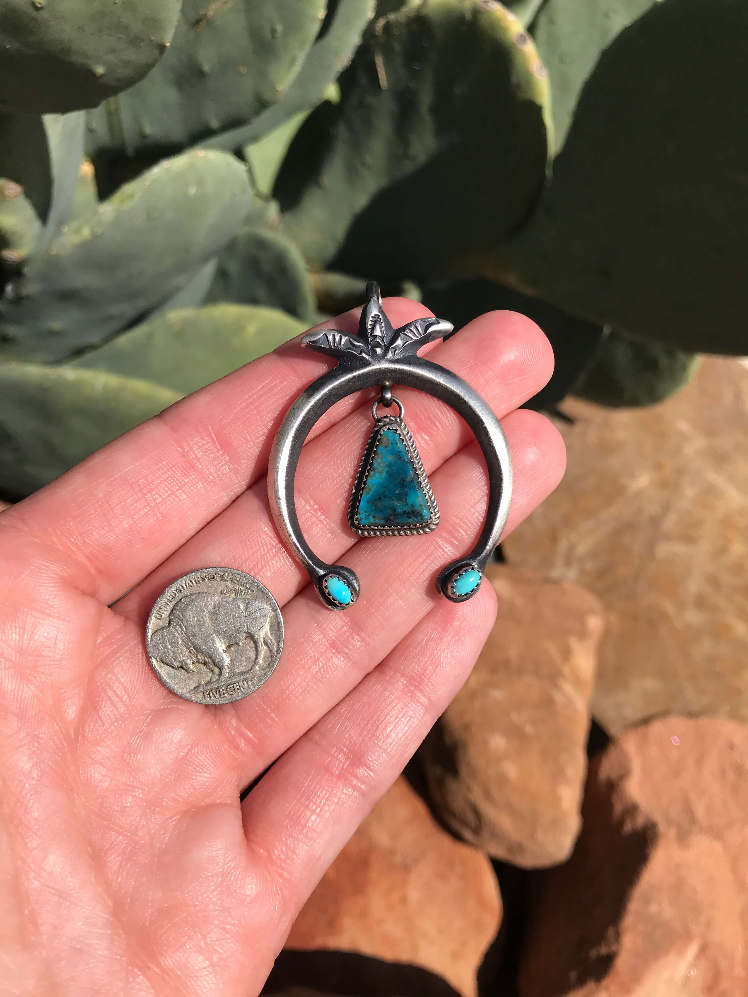 The Naja Pendant, 57-Pendants-Calli Co., Turquoise and Silver Jewelry, Native American Handmade, Zuni Tribe, Navajo Tribe, Brock Texas