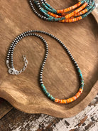 The Albany Necklace-Necklaces-Calli Co., Turquoise and Silver Jewelry, Native American Handmade, Zuni Tribe, Navajo Tribe, Brock Texas